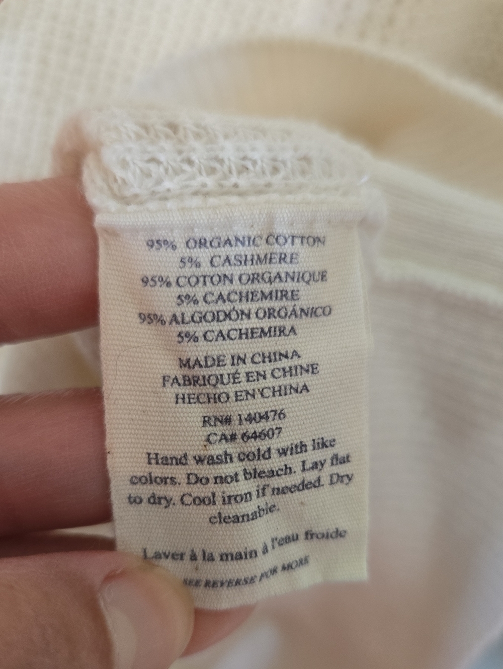 Faherty | Throwback Wisp Waffle Cotton Cashmere Sweater Americana Size XL - Picture 10 of 10